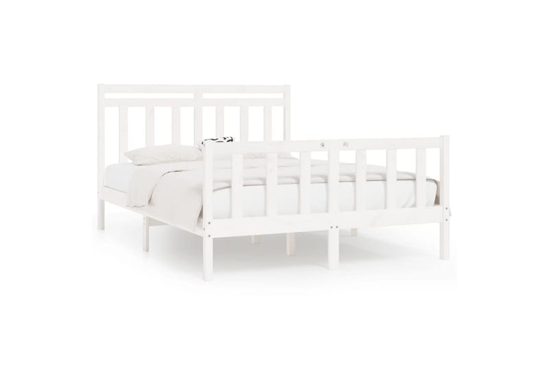 beBasic sengeramme 160x200 cm massivt fyrretræ hvid - Hvid - Møbler - Senge - Sengeramme & sengestel