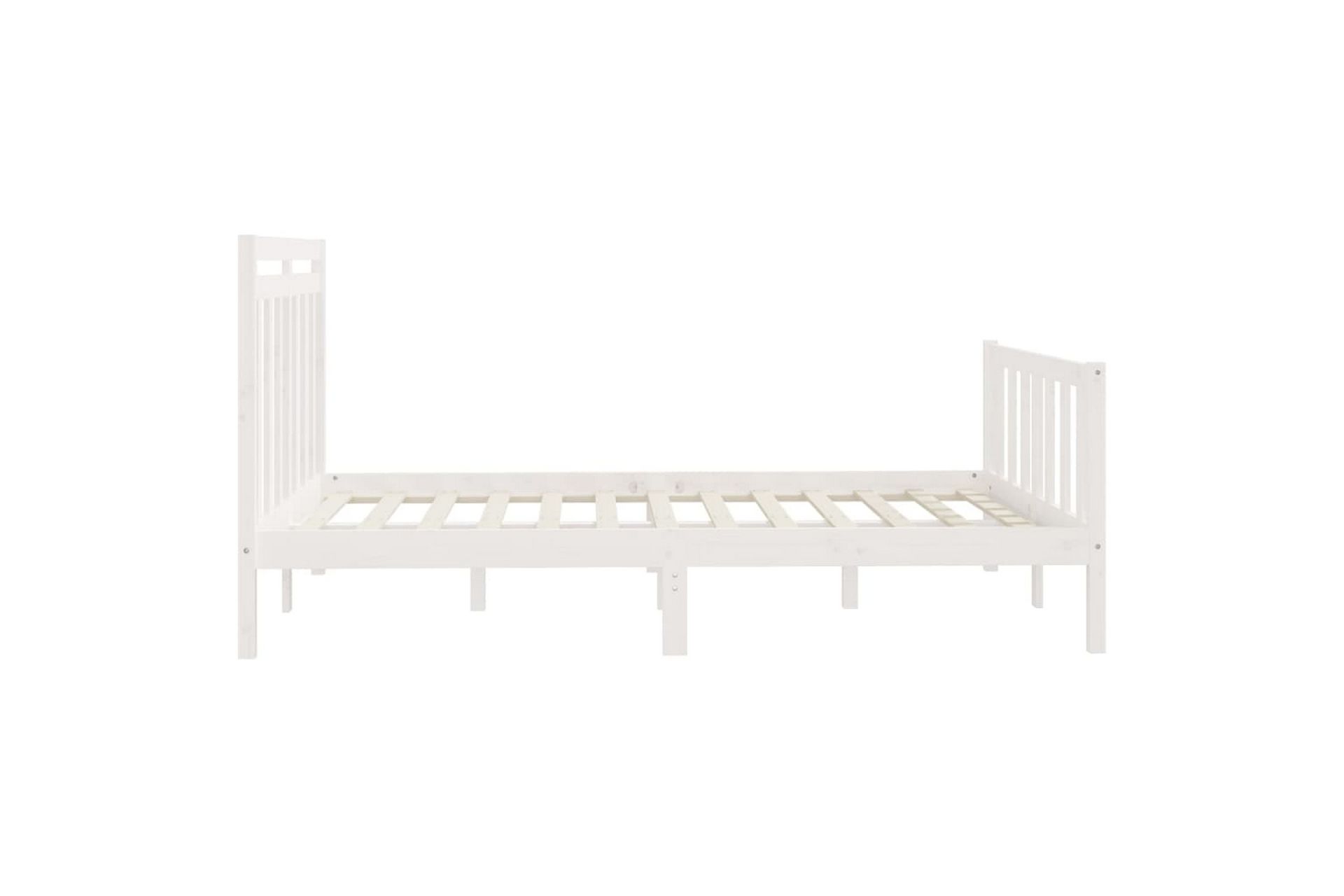 beBasic sengeramme 160x200 cm massivt fyrretræ hvid - Hvid - Møbler - Senge - Sengeramme & sengestel