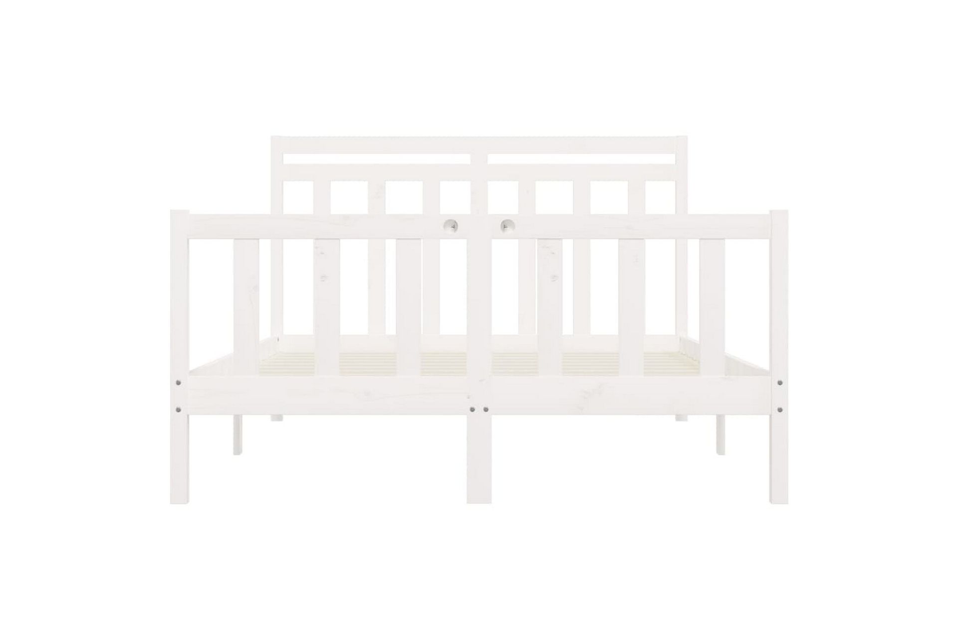beBasic sengeramme 160x200 cm massivt fyrretræ hvid - Hvid - Møbler - Senge - Sengeramme & sengestel