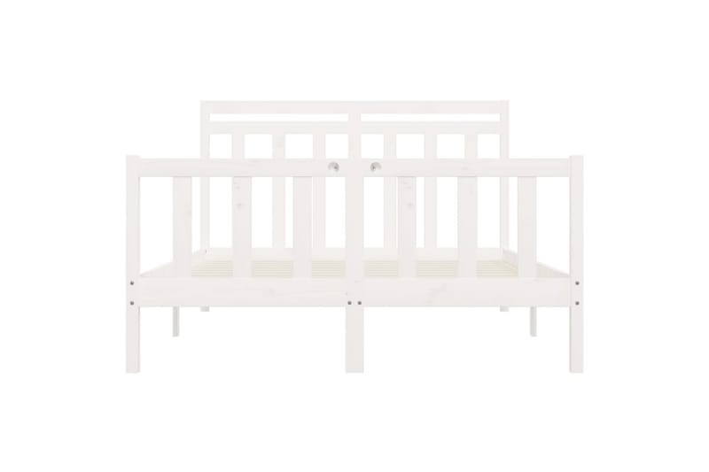 beBasic sengeramme 160x200 cm massivt fyrretræ hvid - Hvid - Møbler - Senge - Sengeramme & sengestel