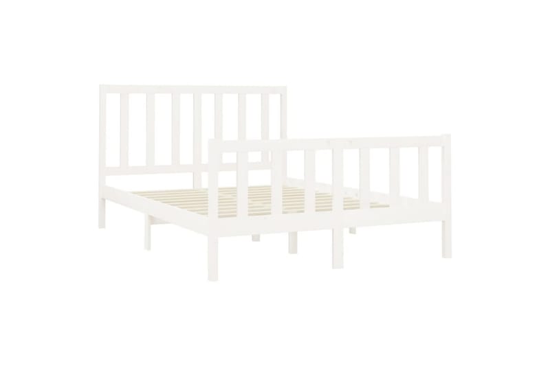 beBasic sengeramme 160x200 cm massivt fyrretræ hvid - Hvid - Møbler - Senge - Sengeramme & sengestel