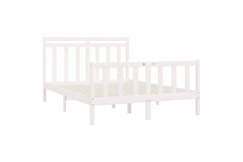 beBasic sengeramme 160x200 cm massivt fyrretræ hvid - Hvid - Møbler - Senge - Sengeramme & sengestel