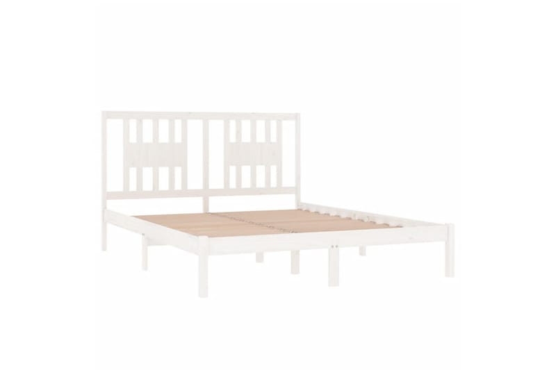 beBasic sengeramme 160x200 cm massivt fyrretræ hvid - Hvid - Møbler - Senge - Sengeramme & sengestel