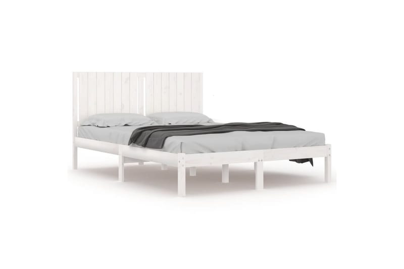 beBasic sengeramme 160x200 cm massivt fyrretræ hvid - Hvid - Møbler - Senge - Sengeramme & sengestel