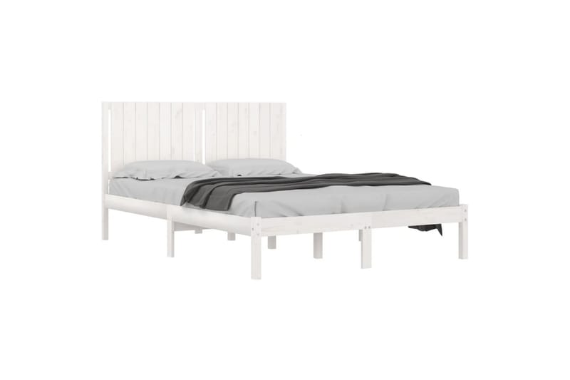 beBasic sengeramme 160x200 cm massivt fyrretræ hvid - Hvid - Møbler - Senge - Sengeramme & sengestel