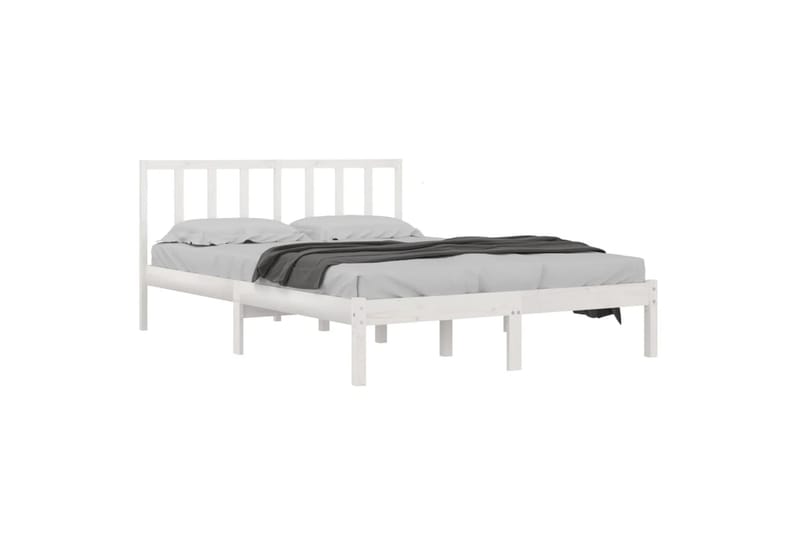 beBasic sengeramme 160x200 cm massivt fyrretræ hvid - Hvid - Møbler - Senge - Sengeramme & sengestel