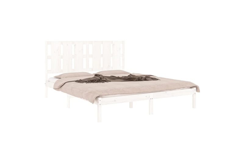 beBasic sengeramme 160x200 cm massivt fyrretræ hvid - Hvid - Møbler - Senge - Sengeramme & sengestel