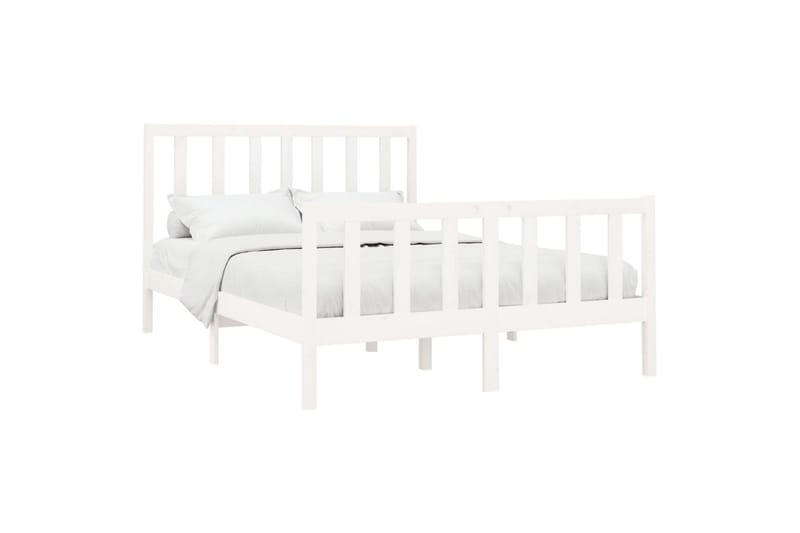 beBasic sengeramme 160x200 cm massivt fyrretræ hvid - Hvid - Møbler - Senge - Sengeramme & sengestel