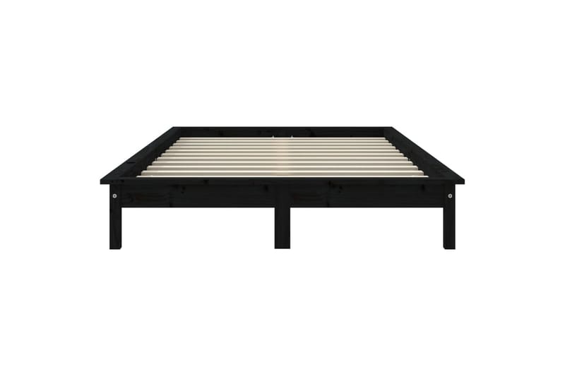 beBasic sengeramme 160x200 cm massivt fyrretræ sort - Sort - Sengeramme & sengestel