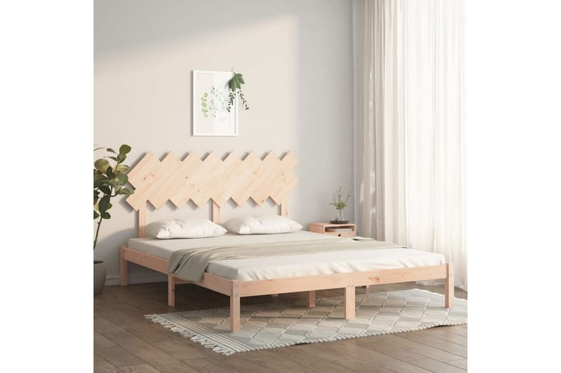beBasic sengeramme 160x200 cm massivt træ - Brun - Møbler - Senge - Sengeramme & sengestel