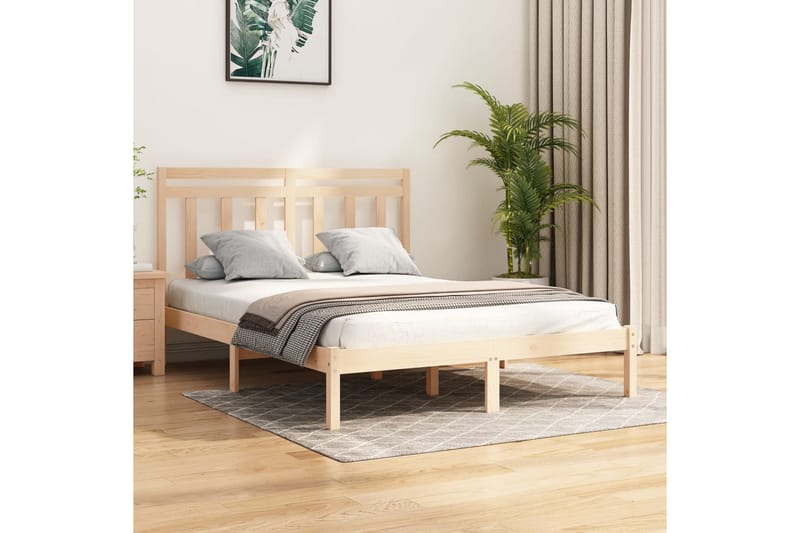 beBasic sengeramme 160x200 cm massivt træ - Brun - Møbler - Senge - Sengeramme & sengestel