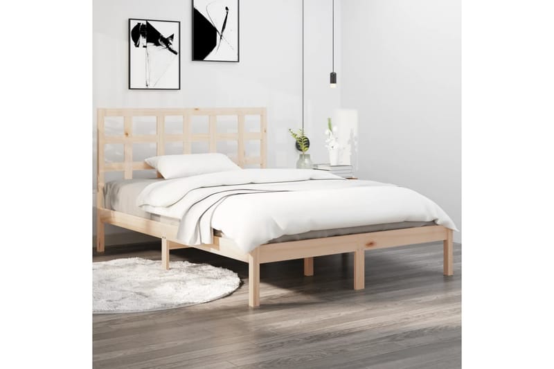 beBasic sengeramme 160x200 cm massivt træ - Brun - Møbler - Senge - Sengeramme & sengestel