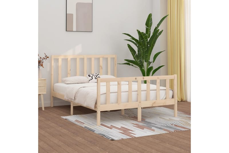 beBasic sengeramme 160x200 cm massivt træ - Brun - Møbler - Senge - Sengeramme & sengestel