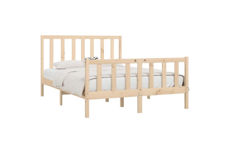 beBasic sengeramme 160x200 cm massivt træ - Brun - Møbler - Senge - Sengeramme & sengestel