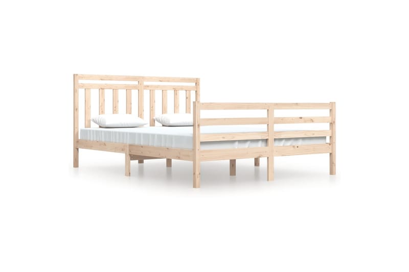 beBasic sengeramme 160x200 cm massivt træ - Brun - Møbler - Senge - Sengeramme & sengestel