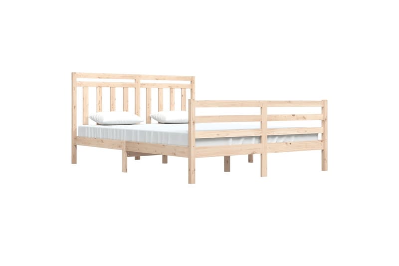 beBasic sengeramme 160x200 cm massivt træ - Brun - Møbler - Senge - Sengeramme & sengestel