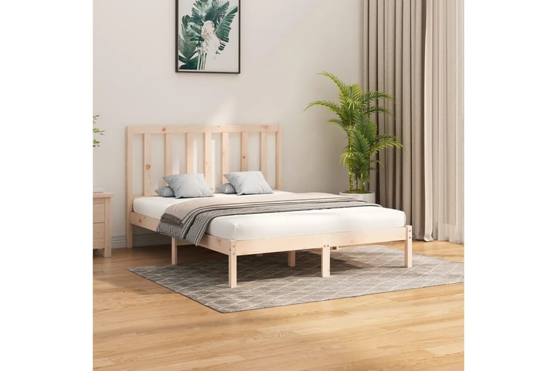 beBasic sengeramme 160x200 cm massivt træ - Brun - Møbler - Senge - Sengeramme & sengestel