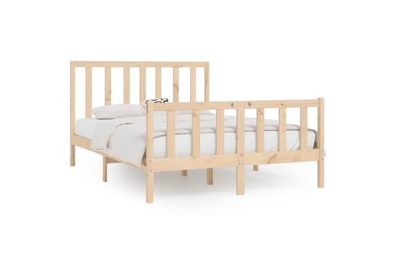 beBasic sengeramme 160x200 cm massivt træ - Brun - Møbler - Senge - Sengeramme & sengestel