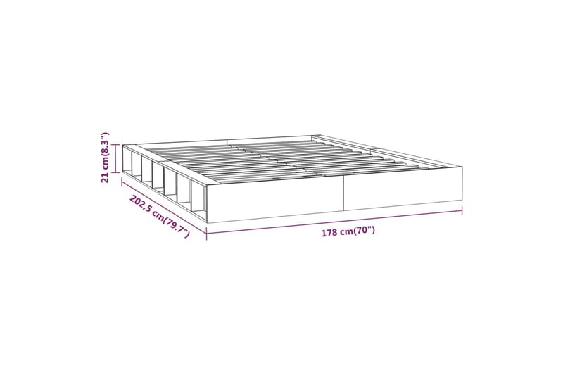 beBasic sengeramme 160x200 cm massivt træ hvid - Hvid - Møbler - Senge - Sengeramme & sengestel