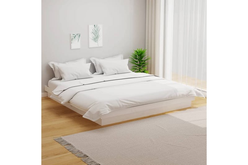 beBasic sengeramme 160x200 cm massivt træ hvid - Hvid - Møbler - Senge - Sengeramme & sengestel