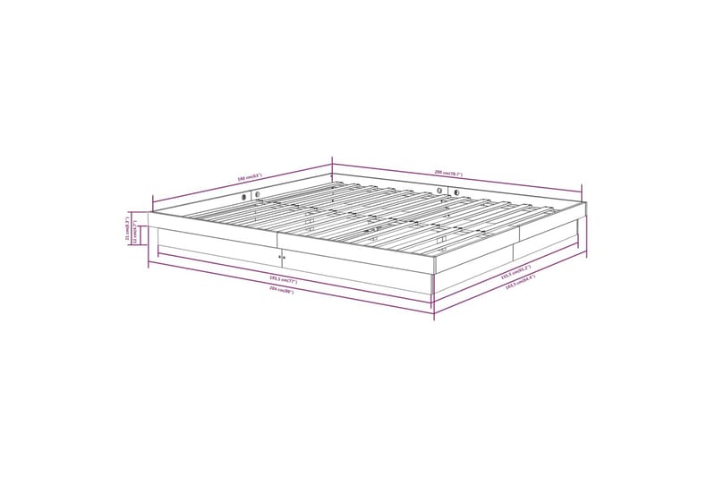 beBasic sengeramme 160x200 cm massivt træ hvid - Hvid - Møbler - Senge - Sengeramme & sengestel