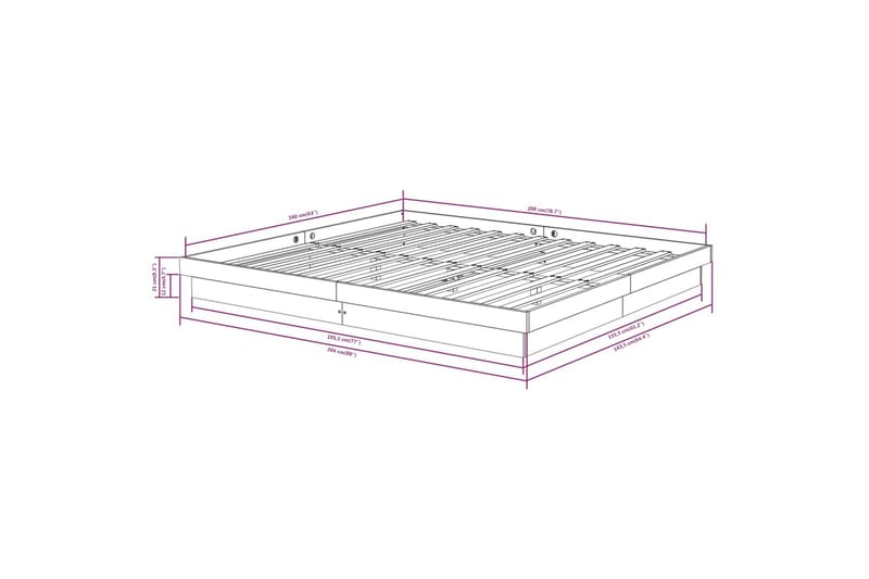 beBasic sengeramme 160x200 cm massivt træ hvid - Hvid - Sengeramme & sengestel