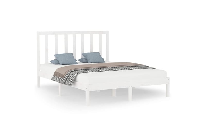 beBasic sengeramme 160x200 cm massivt træ hvid - Hvid - Møbler - Senge - Sengeramme & sengestel