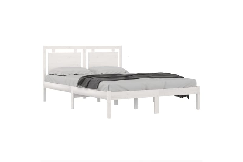beBasic sengeramme 160x200 cm massivt træ hvid - Hvid - Møbler - Senge - Sengeramme & sengestel