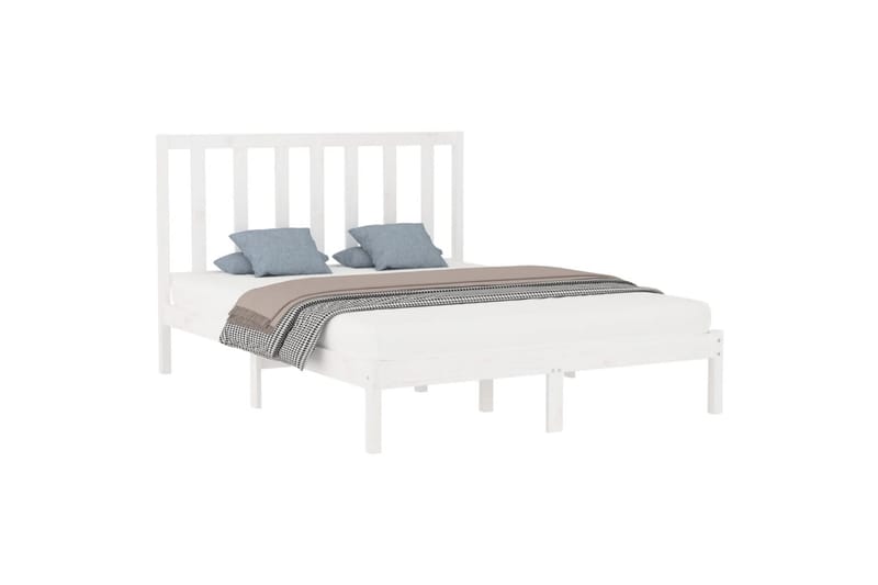 beBasic sengeramme 160x200 cm massivt træ hvid - Hvid - Møbler - Senge - Sengeramme & sengestel
