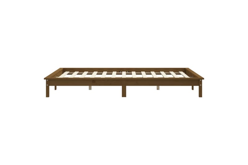 beBasic sengeramme 180x200 cm Super King massivt fyrretræ gyldenbrun - Brun - Møbler - Senge - Sengeramme & sengestel
