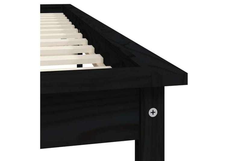 beBasic sengeramme 180x200 cm Super King massivt fyrretræ sort - Sort - Møbler - Senge - Sengeramme & sengestel
