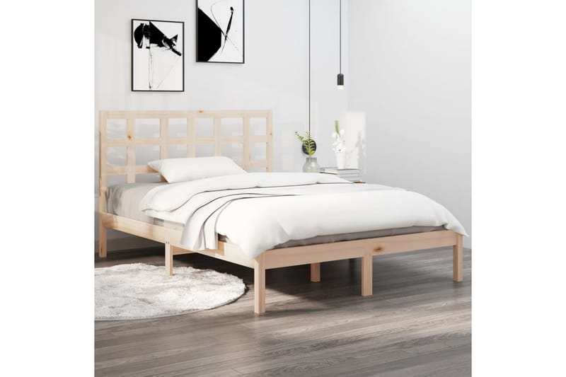 beBasic sengeramme 180x200 cm Super King massivt træ - Brun - Møbler - Senge - Sengeramme & sengestel