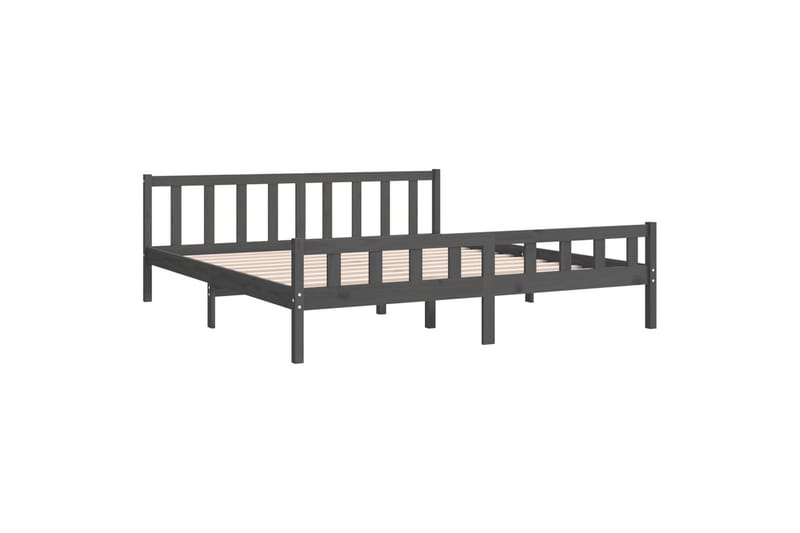 beBasic sengeramme 180x200 cm Super King massivt træ grå - GrÃ¥ - Møbler - Senge - Sengeramme & sengestel