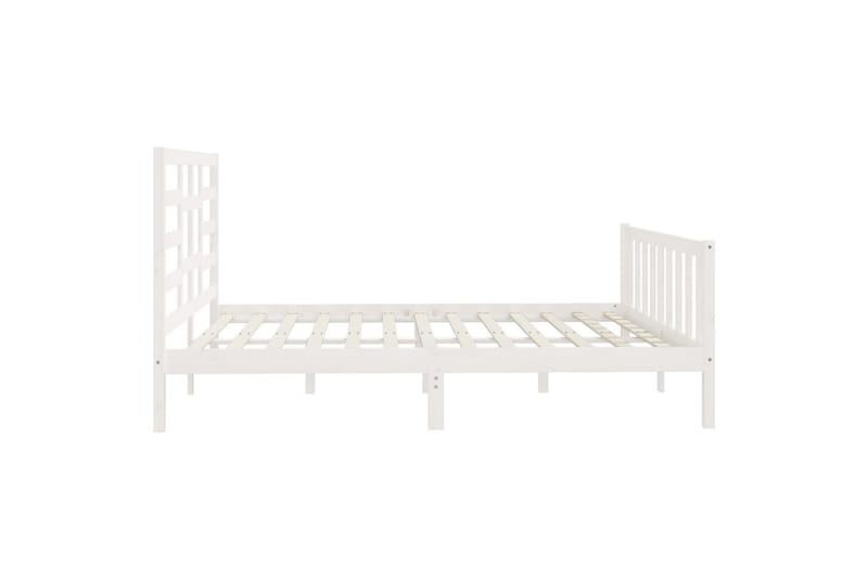 beBasic sengeramme 180x200 cm Super King massivt træ hvid - Hvid - Sengeramme & sengestel