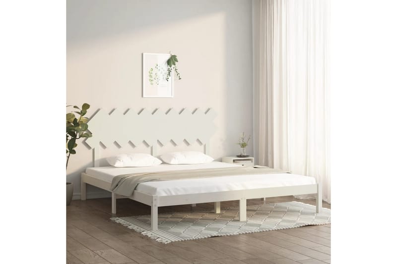 beBasic sengeramme 180x200 cm Super King massivt træ hvid - Hvid - Møbler - Senge - Sengeramme & sengestel