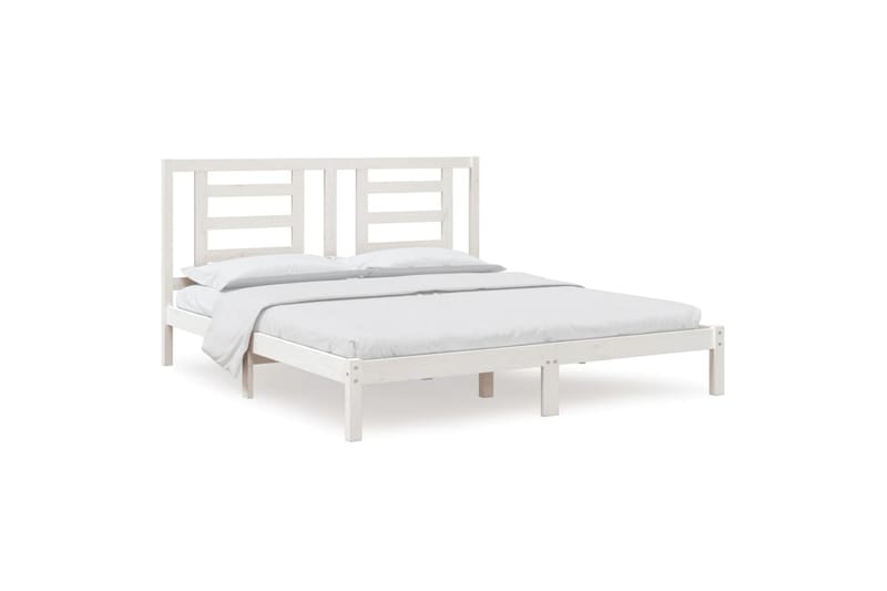 beBasic sengeramme 180x200 cm Super King massivt træ hvid - Hvid - Møbler - Senge - Sengeramme & sengestel