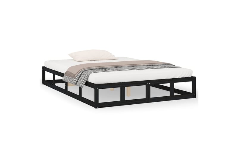 beBasic sengeramme 180x200 cm Super King massivt træ sort - Sort - Møbler - Senge - Sengeramme & sengestel