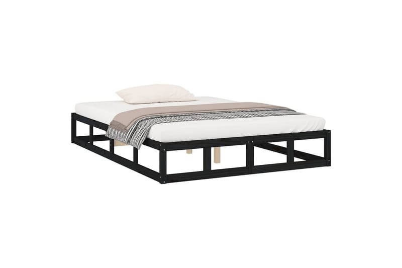 beBasic sengeramme 180x200 cm Super King massivt træ sort - Sort - Møbler - Senge - Sengeramme & sengestel