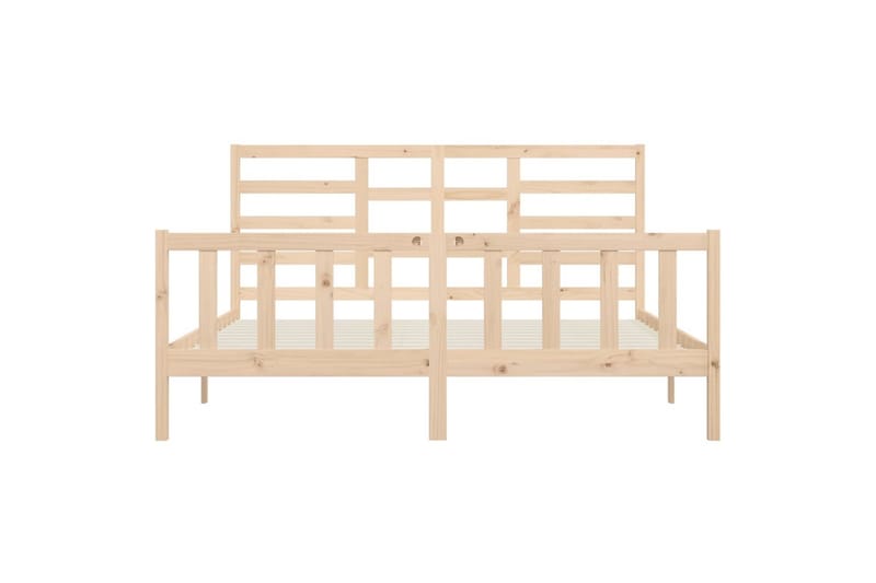 beBasic sengeramme 200x200 cm massivt fyrretræ - Brun - Møbler - Senge - Sengeramme & sengestel