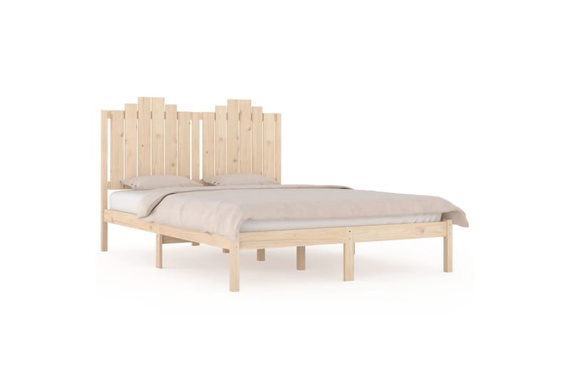 beBasic sengeramme 200x200 cm massivt fyrretræ - Brun - Møbler - Senge - Sengeramme & sengestel