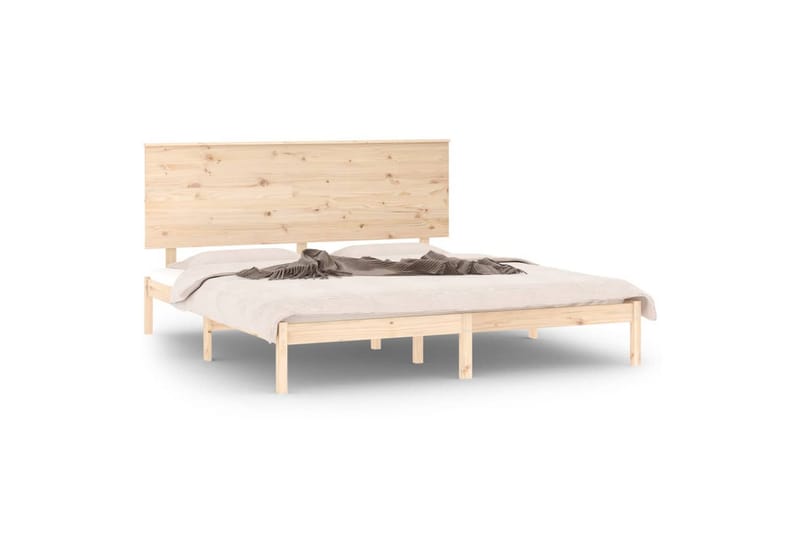 beBasic sengeramme 200x200 cm massivt fyrretræ - Brun - Møbler - Senge - Sengeramme & sengestel