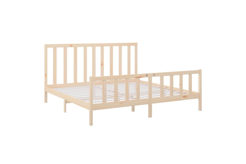 beBasic sengeramme 200x200 cm massivt fyrretræ - Brun - Møbler - Senge - Sengeramme & sengestel
