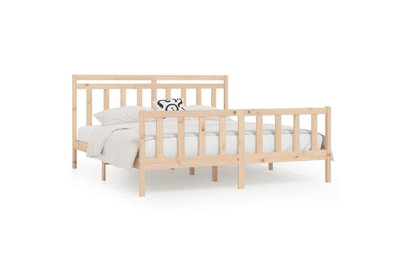 beBasic sengeramme 200x200 cm massivt fyrretræ - Brun - Møbler - Senge - Sengeramme & sengestel