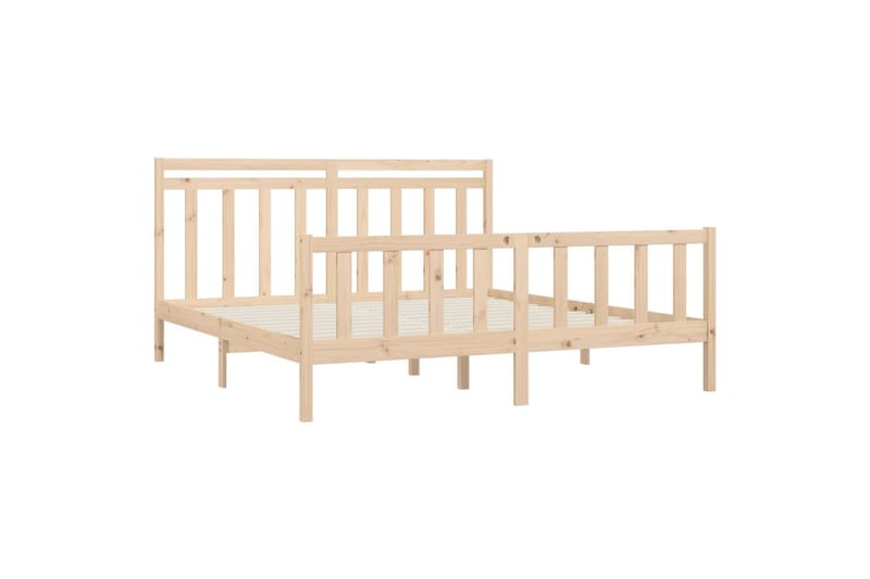 beBasic sengeramme 200x200 cm massivt fyrretræ - Brun - Møbler - Senge - Sengeramme & sengestel
