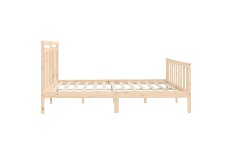 beBasic sengeramme 200x200 cm massivt fyrretræ - Brun - Møbler - Senge - Sengeramme & sengestel