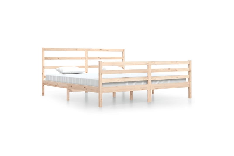 beBasic sengeramme 200x200 cm massivt fyrretræ - Brun - Møbler - Senge - Sengeramme & sengestel