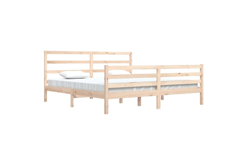 beBasic sengeramme 200x200 cm massivt fyrretræ - Brun - Møbler - Senge - Sengeramme & sengestel