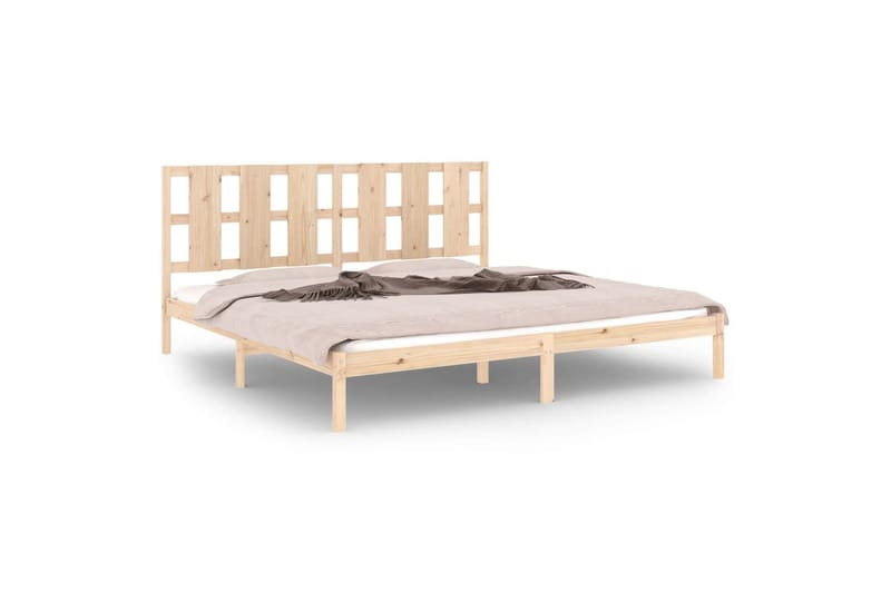 beBasic sengeramme 200x200 cm massivt fyrretræ - Brun - Møbler - Senge - Sengeramme & sengestel