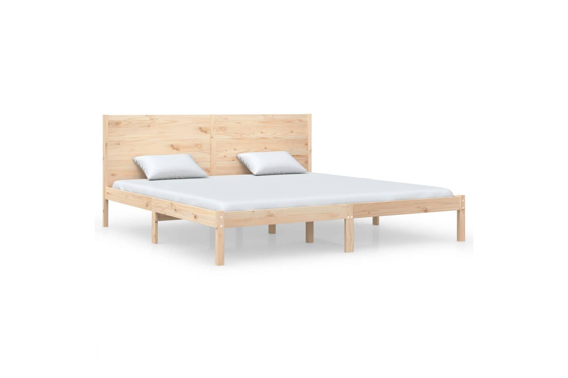 beBasic sengeramme 200x200 cm massivt fyrretræ - Brun - Møbler - Senge - Sengeramme & sengestel