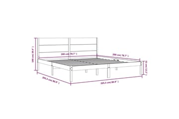 beBasic sengeramme 200x200 cm massivt fyrretræ - Brun - Møbler - Senge - Sengeramme & sengestel